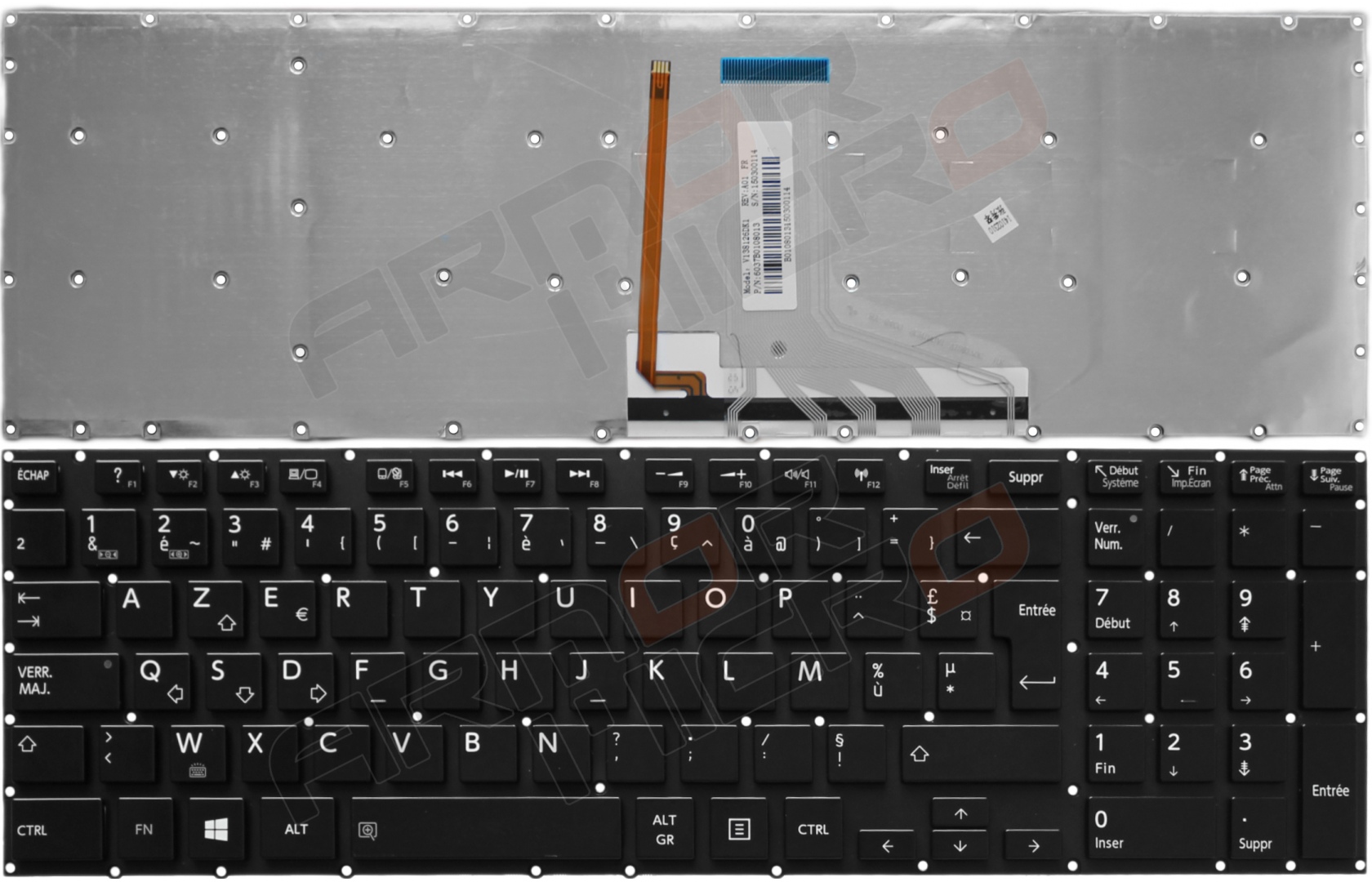 Clavier TOSHIBA Satellite P50 A P50t A P55 A P55t A Rétro éclairé