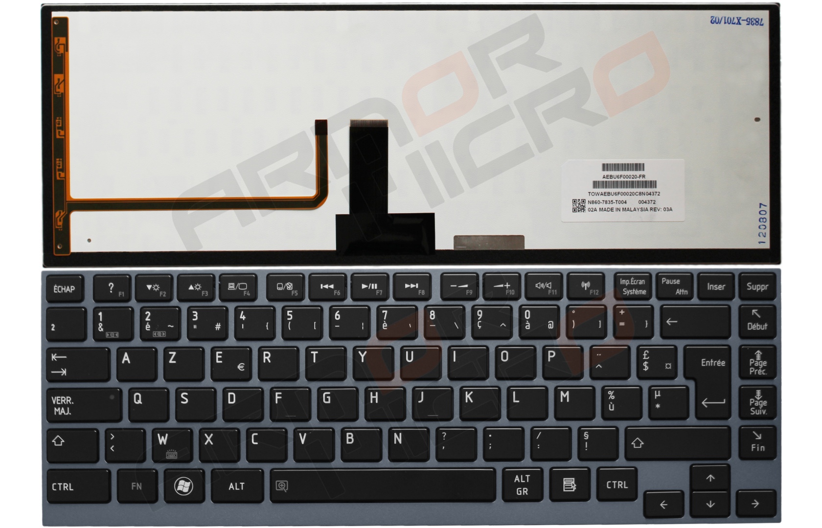 Clavier TOSHIBA Satellite U940 12J U940 12K RETRO ECLAIRE Français Azerty