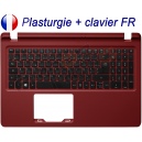 /!\Clavier FR + Plasturgie Rouge pour Acer Extensa 2540 Français Azerty