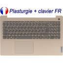 Plasturgie + Clavier FR pour LENOVO Ideapad 3-15 Gen6 - 5CB1B84504 5CB1B69009 - Fran&ccedil;ais Azerty - R&eacute;tro-&eacute;clair&eacute;