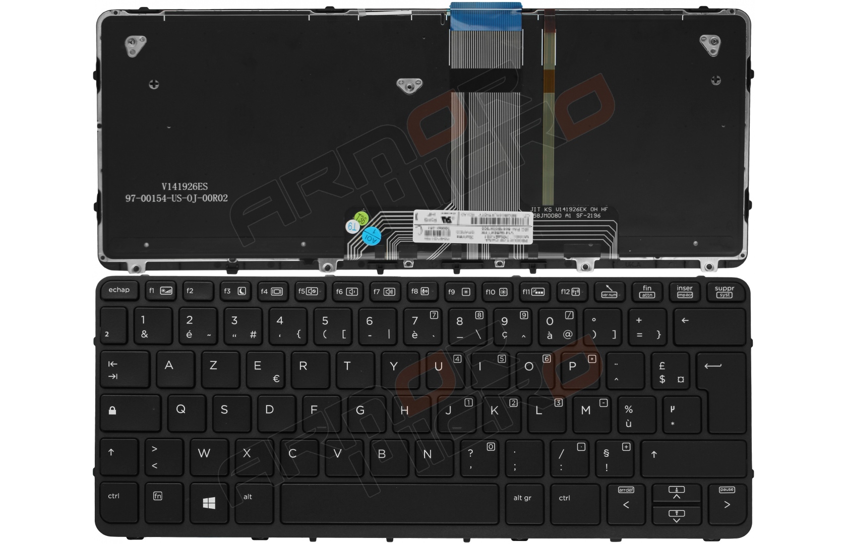 Clavier HP Pro X2 612 G1 R tro clairage Original Fran ais Azerty