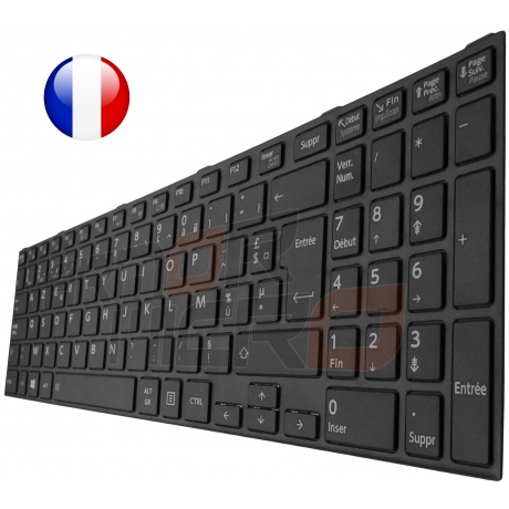 Tastiera Francese AZERTY Per Toshiba Satellite Serie C55-C - Colore Nero