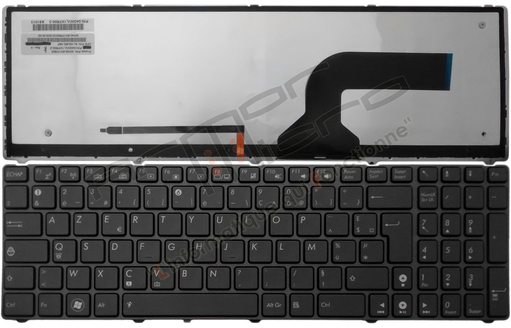 Clavier ASUS AZERTY Fr Pour TP412 HQ – Réf HQ20720439000, Sans Rétro-éclairage, Occasion