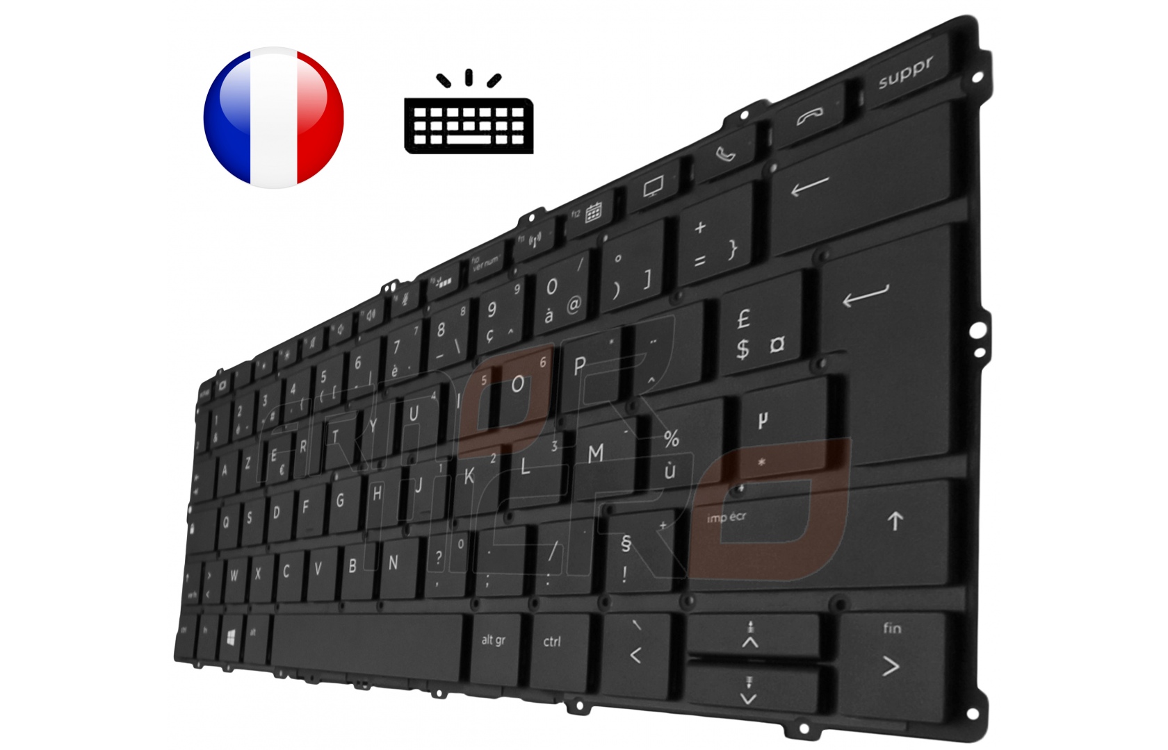 Clavier HP Elite X2 1012 G2 R tro clair Original Fran ais Azerty