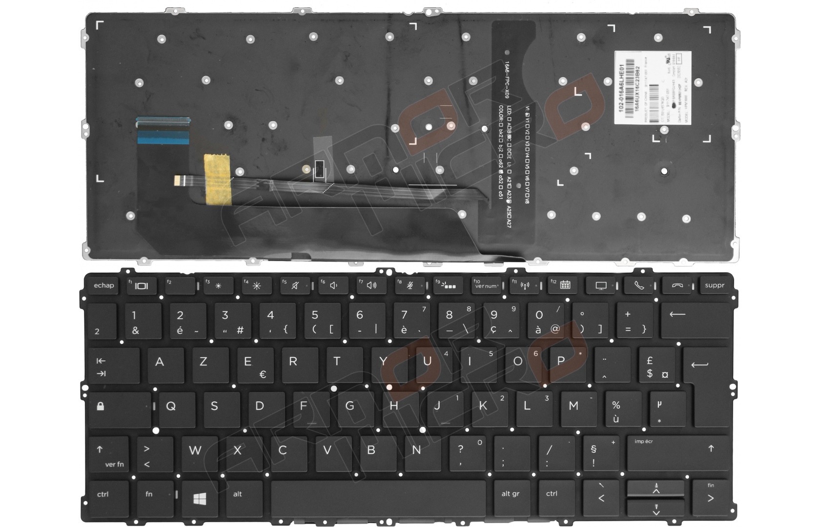 Clavier HP Elite X2 1012 G2 R tro clair Original Fran ais Azerty