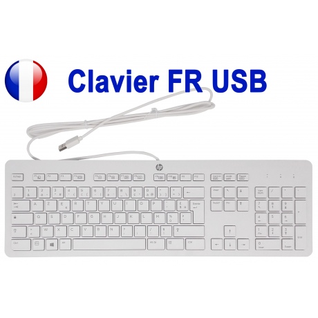 Clavier Blanc HP Business Slim - USB - Français Azerty