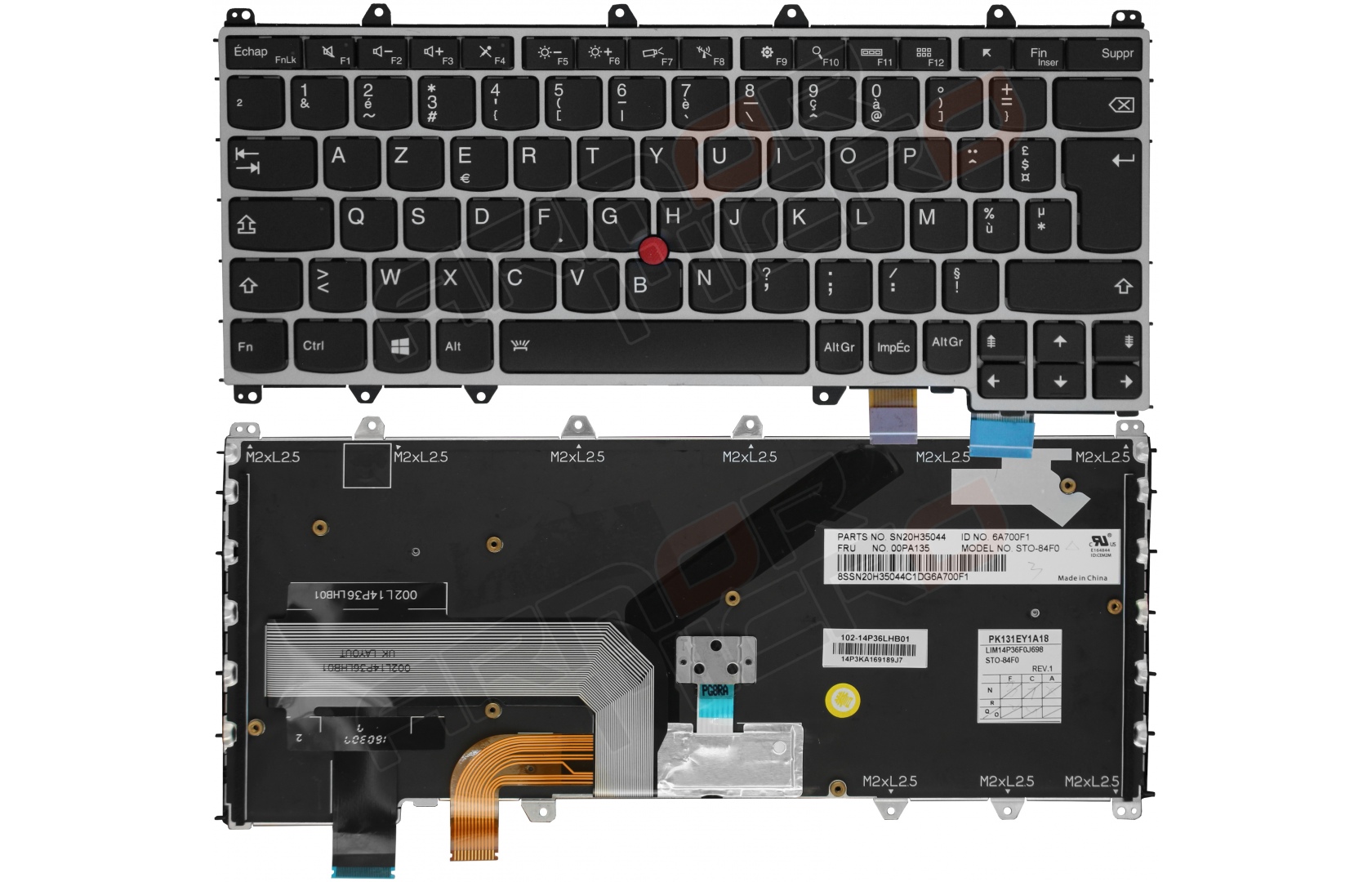 Tastiera AZERTY Francese Retroilluminata Per Lenovo ThinkPad X240 X250 X260 X270 (Ricondizionata) - Foto 4