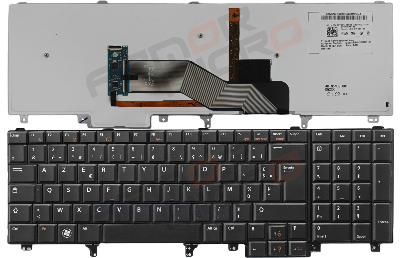  Clavier  DELL Latitude E6520 E6530 E6540 Backlit Original 